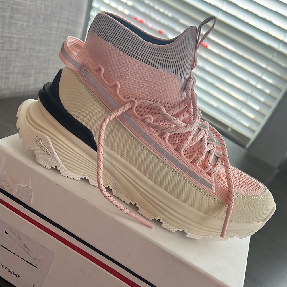 MONCLER Pink and Cream runners